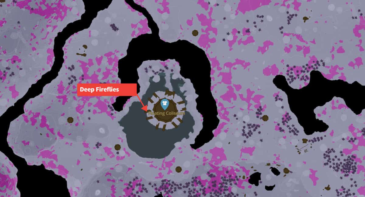 Posizione di Floating Coliseum Deep Fireflies in Zelda TotK