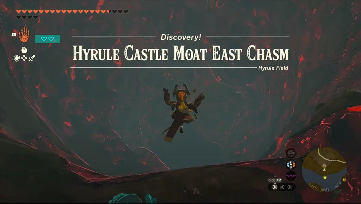 How To Get To Hyrule Castle Moat East Chasm In Zelda: TotK