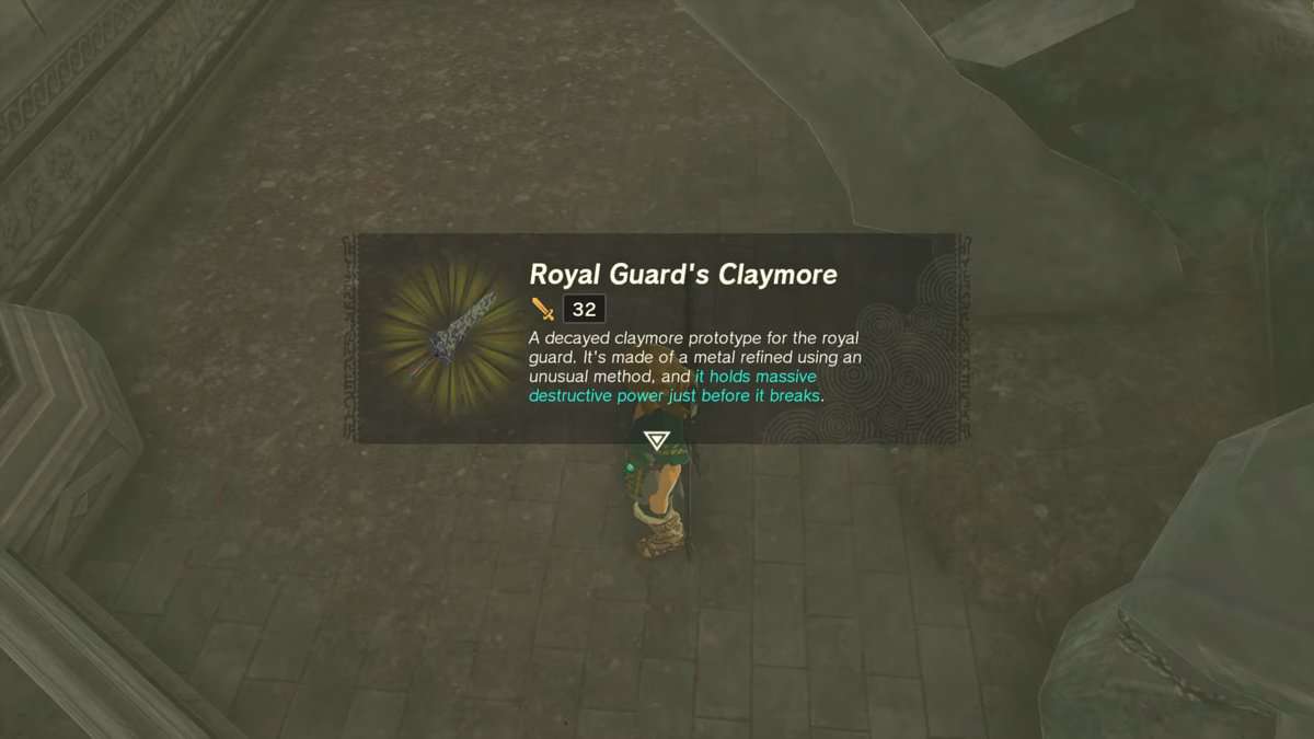 Come ottenere la Claymore della Guardia Reale in Zelda: Tears Of The Kingdom