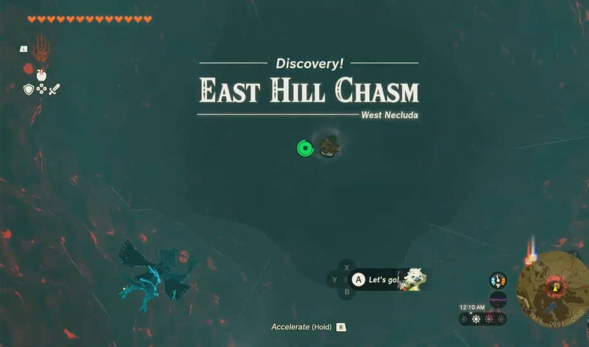 Come arrivare a East Hill Chasm in Zelda: Tears Of The Kingdom
