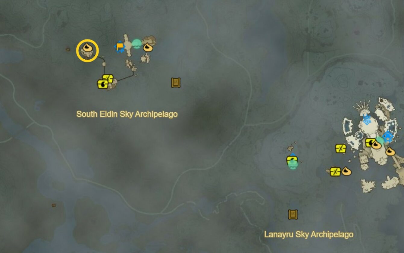 South Eldin Sky Archipelago Posizione della lancia Zonaite in Zelda TotK