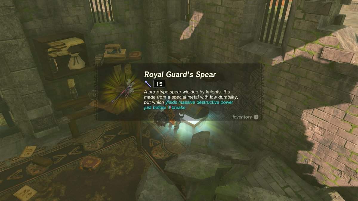 Zelda: Lacrime della posizione della lancia della guardia reale del regno