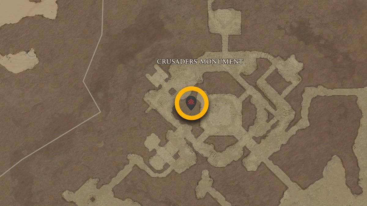 Posizione della roccaforte del monumento ai crociati in Diablo 4
