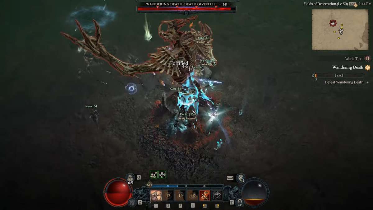 Diablo 4 Wandering Death World Boss Spawn Tempi e luoghi
