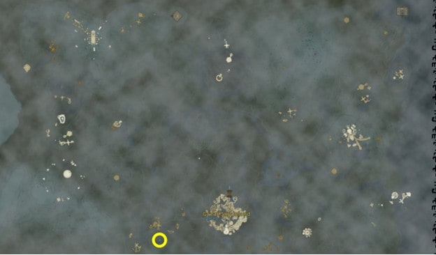 Posizione sulla mappa del Tablet 9 in Lacrime del Regno