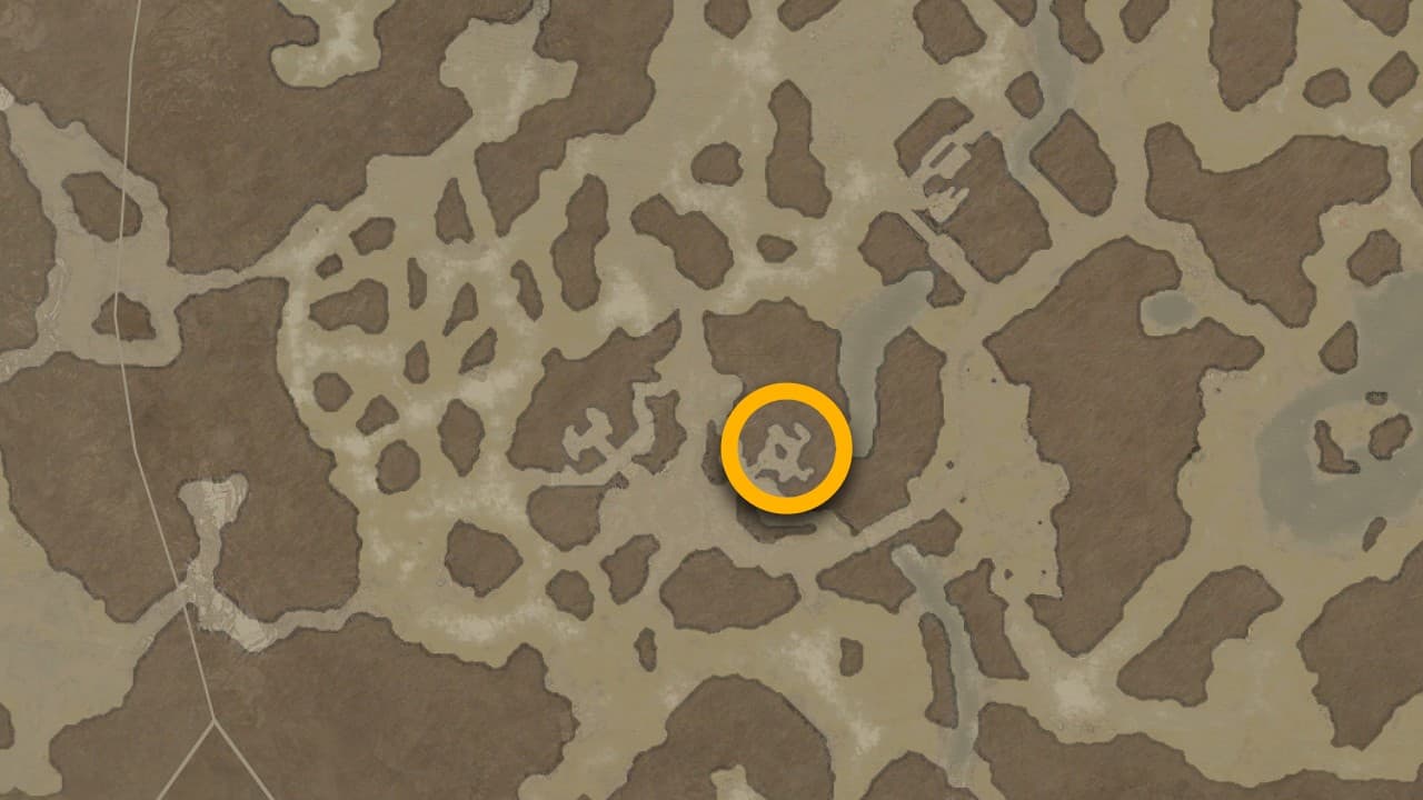 Posizione sulla mappa del fornitore di curiosità di Galey Valley in Diablo 4