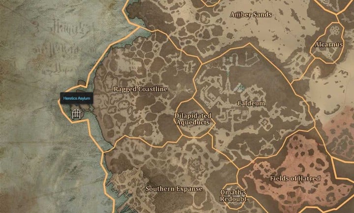 Posizione della mappa del Knight Council in Diablo 4