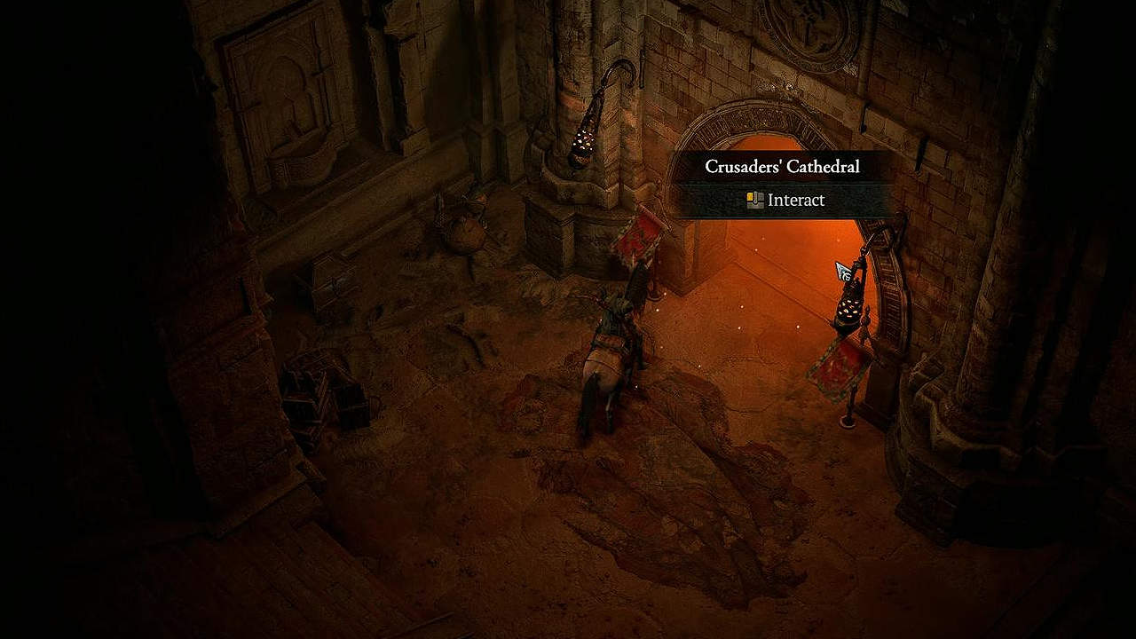 The dungeon entrance to Crusader's Cathedral in Diablo 4.