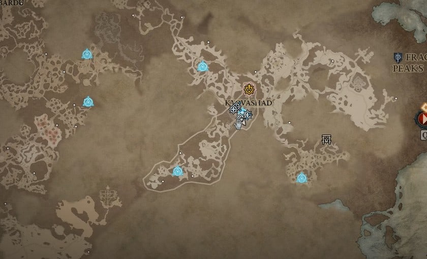 La posizione di Kyivashad in Diablo 4