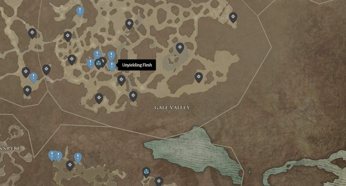 Posizione inflessibile di Flesh Quest in Diablo 4