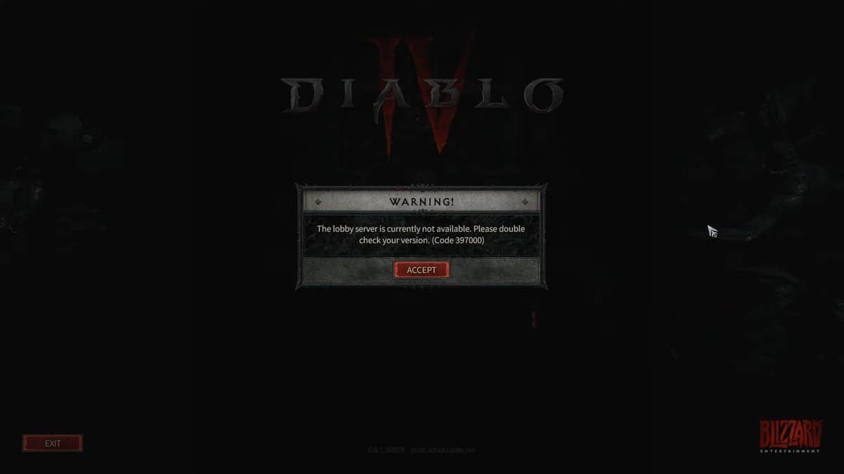 Come correggere il codice di errore 397000 di Diablo 4
