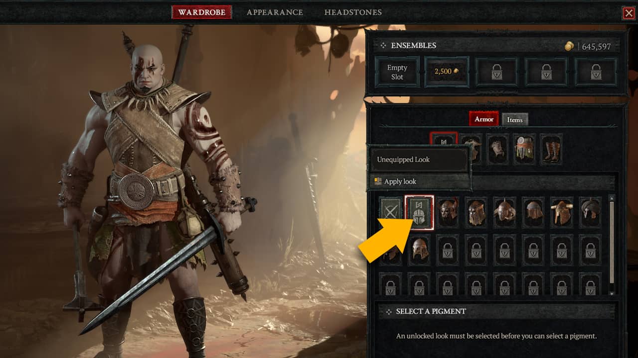 Casco Nascondi Diablo 4