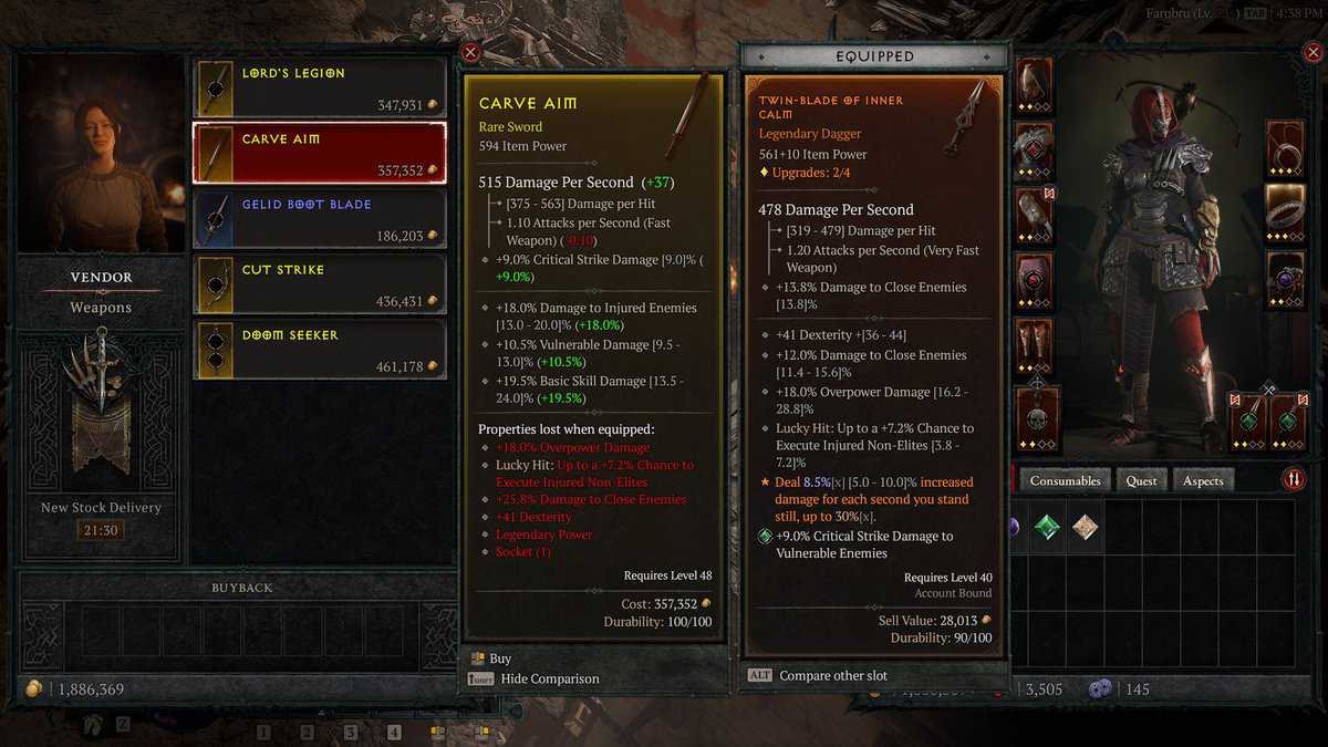 Diablo 4 Affissi degli oggetti per la guida all'ingranaggio
