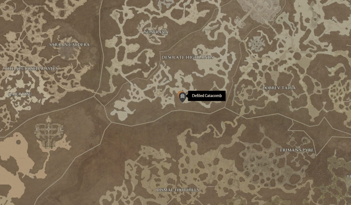 Broodguard ha contaminato la posizione della mappa della catacomba in Diablo 4