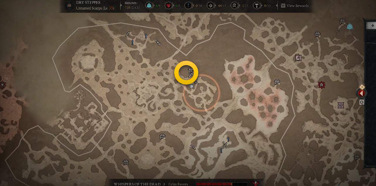 diablo 4 posizione della ferita terrestre