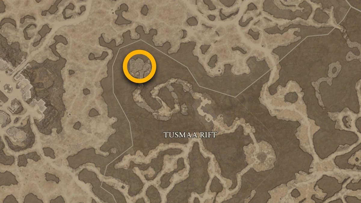Posizione sulla mappa di Genbar in Diablo 4