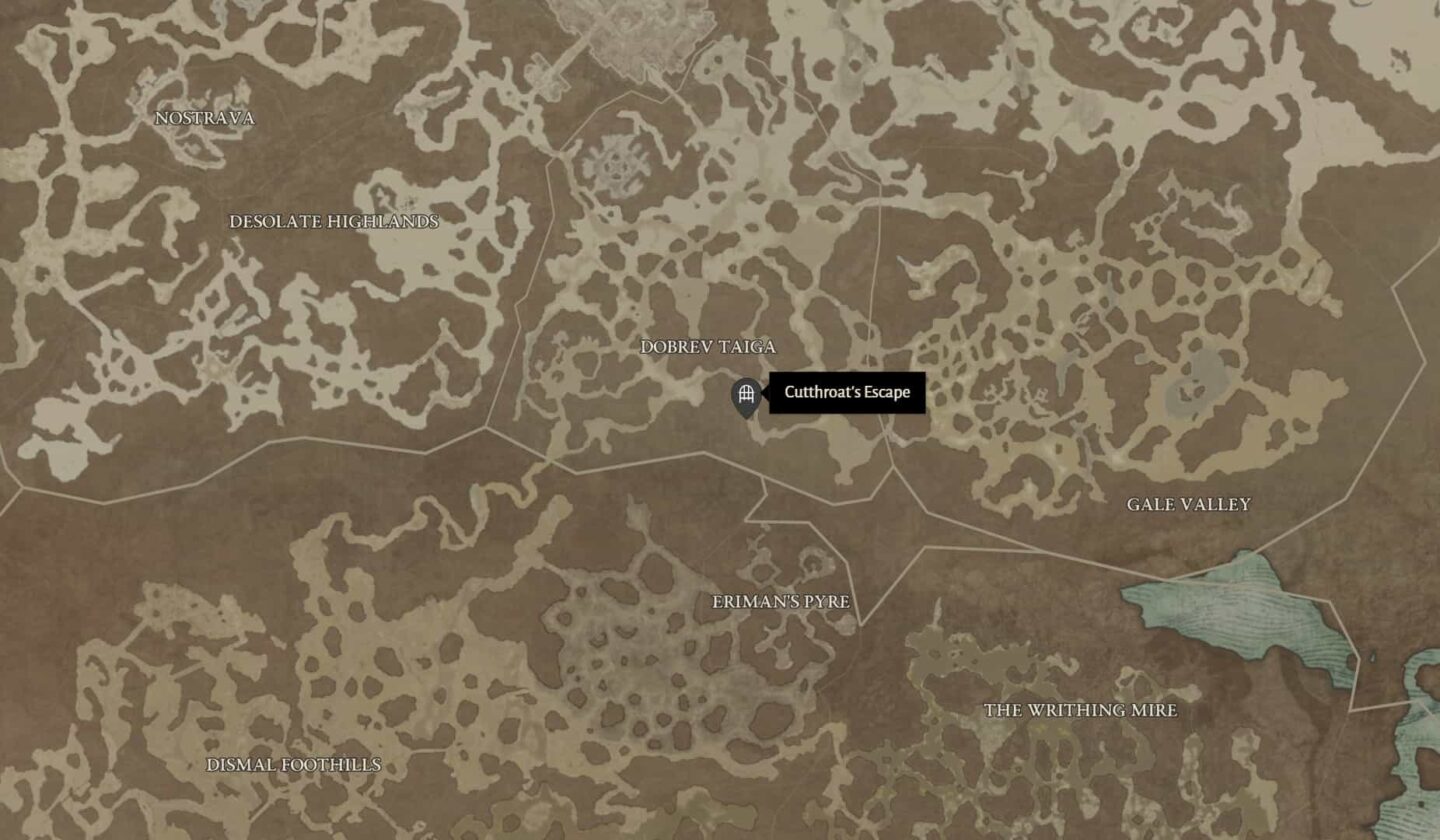 Posizione della mappa del tiratore scelto fuorilegge in Diablo 4