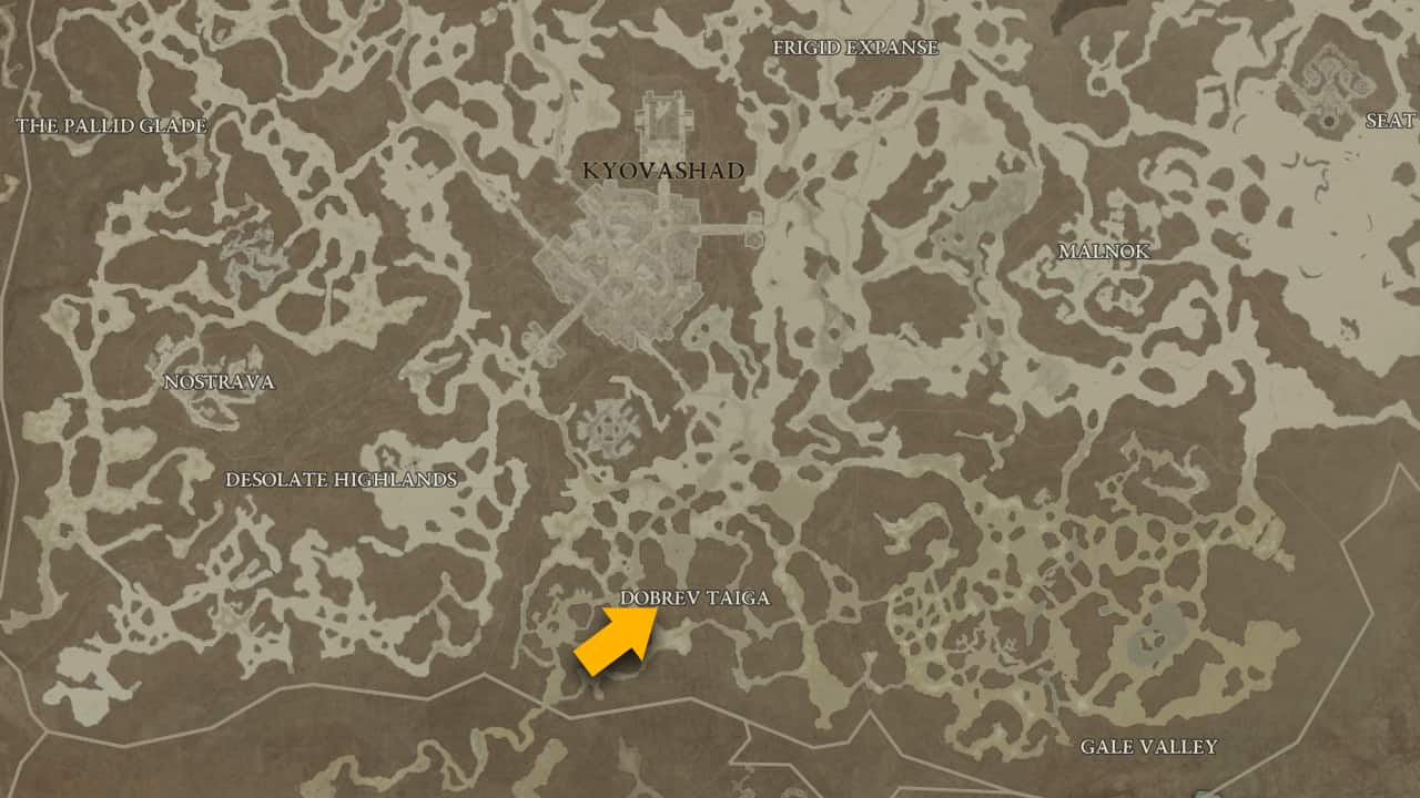 Posizione della mappa dei sotterranei di Maulwood in Diablo 4