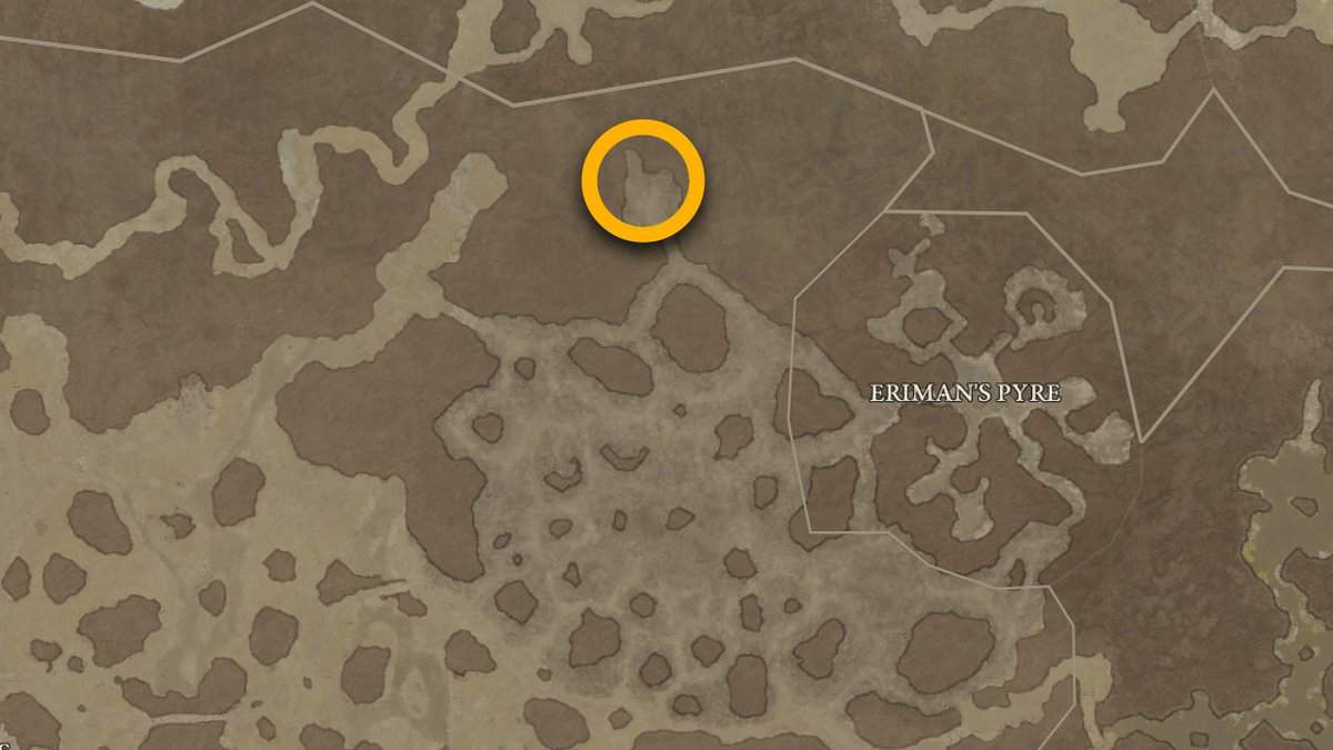 Posizione sulla mappa di Valtha in Diablo 4