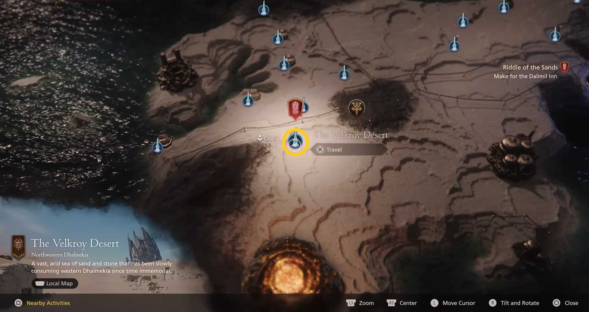 Posizione della missione Riddle Of The Sands in Final Fantasy 16