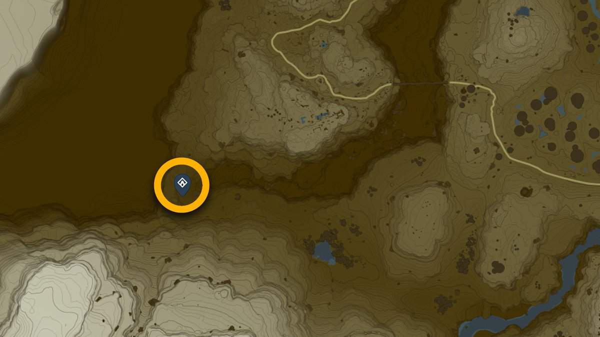 Posizione sulla mappa del Santuario di Gasas a Zelda: TotK