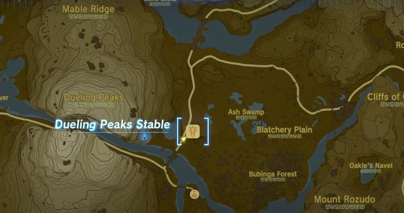 Posizione della missione Serenata a Cotera in Lacrime del regno