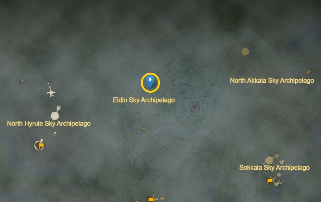 Eldin Sky Archipelago Posizione della lancia Zonaite in Zelda TotK