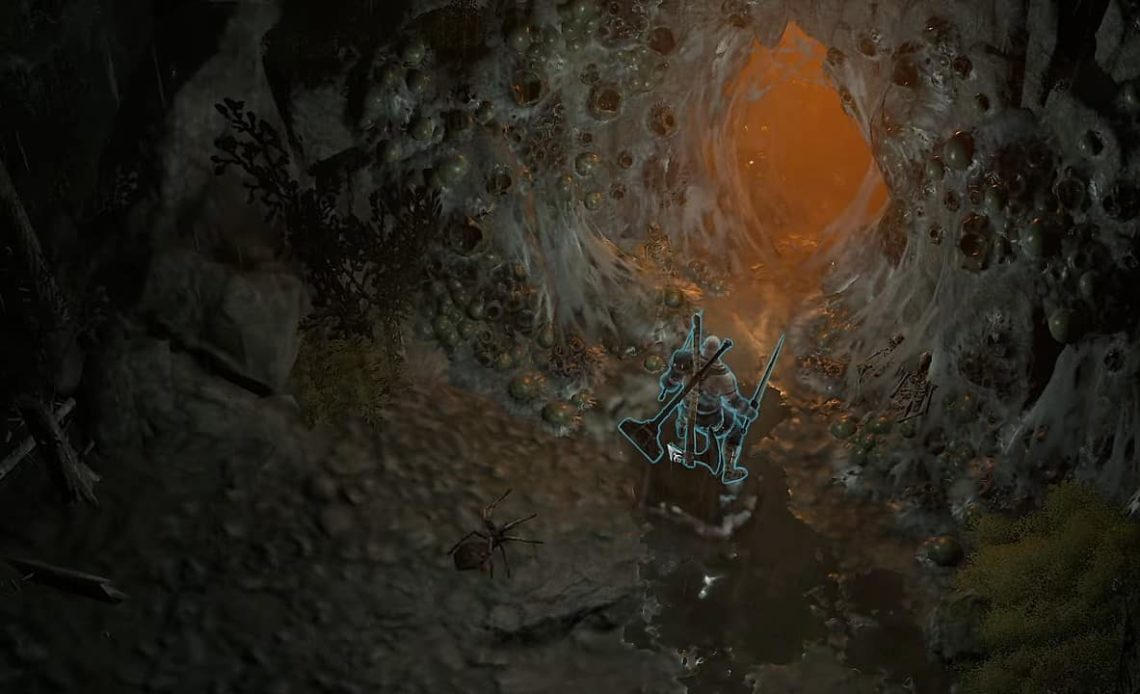 The dungeon entrance of Hive in Diablo 4.