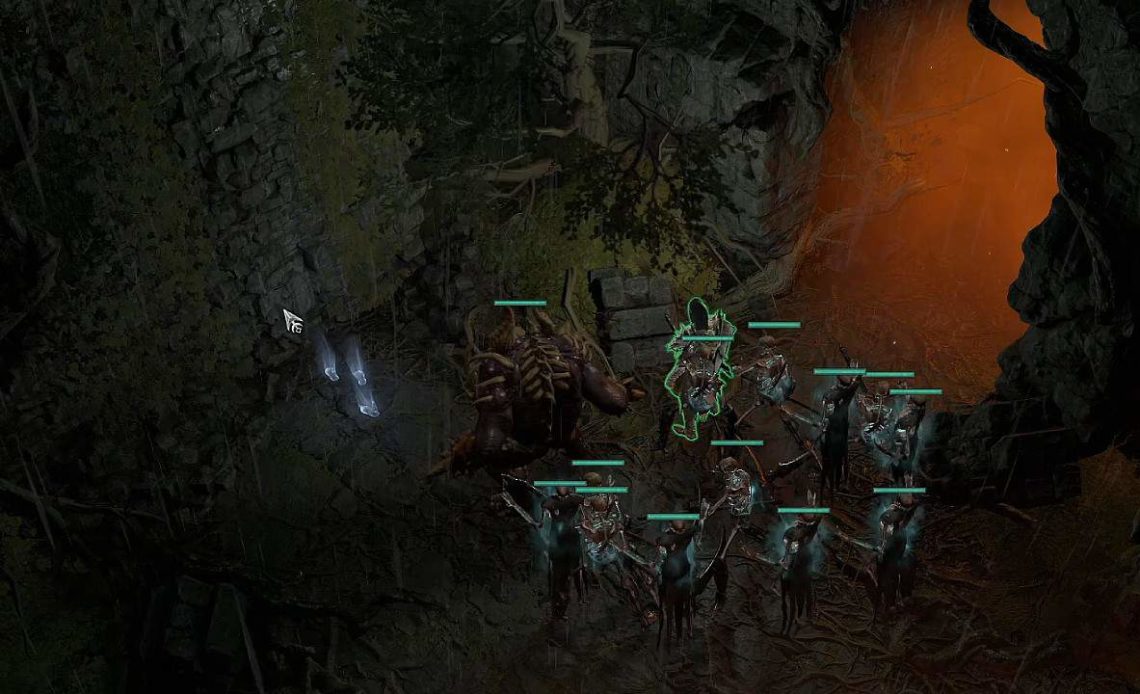 The dungeon entrance of the Lair of the Despoiler in Diablo 4.