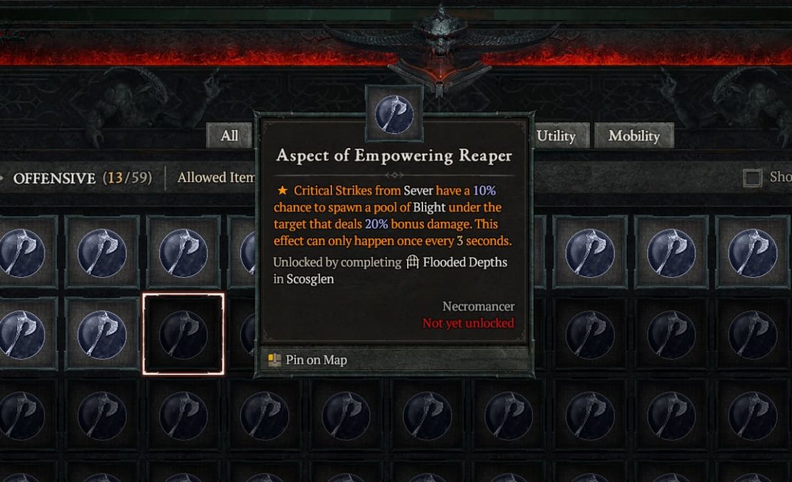 Diablo 4 Aspect Of Empowering Reaper
