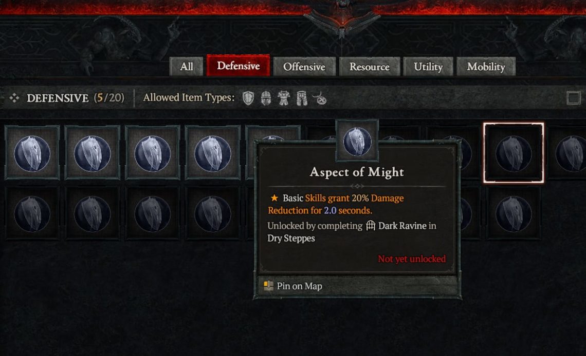 Diablo 4 Aspect of Might