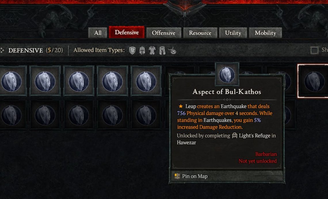 Diablo 4 Aspect of Bul-Kathos