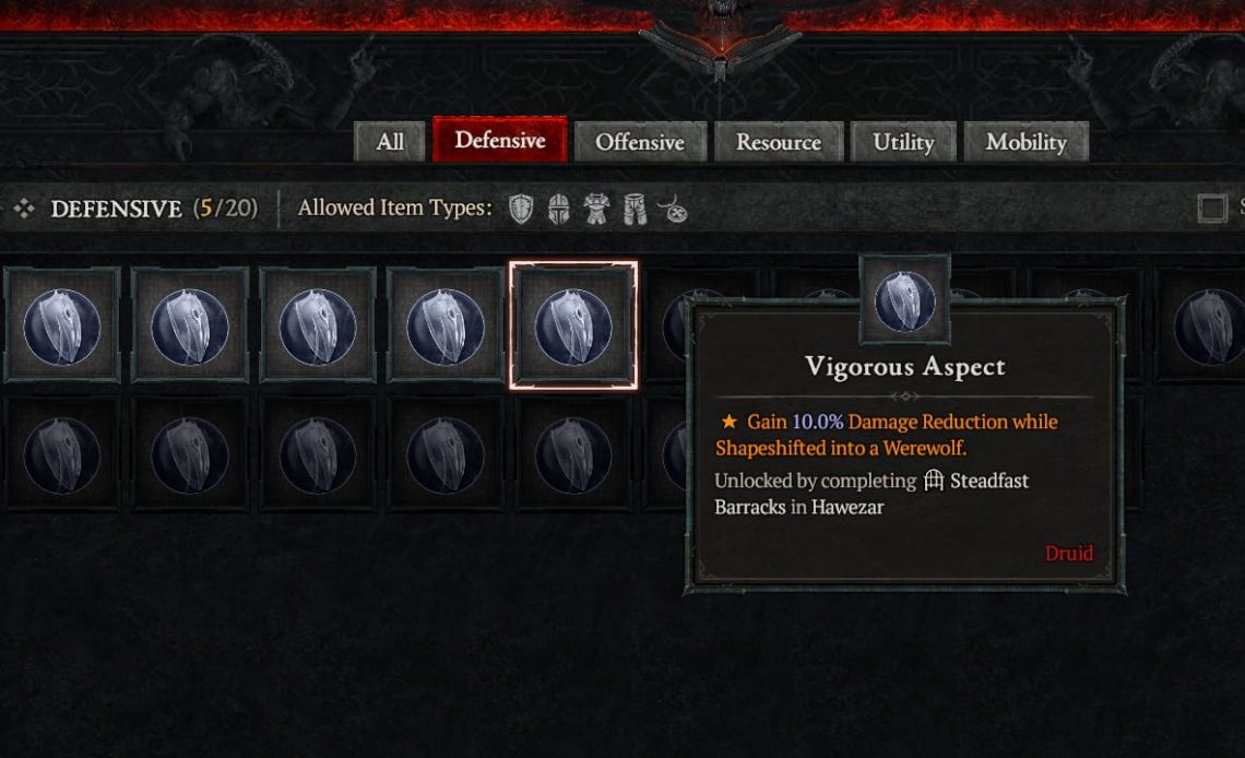 Diablo 4 Vigorous Aspect