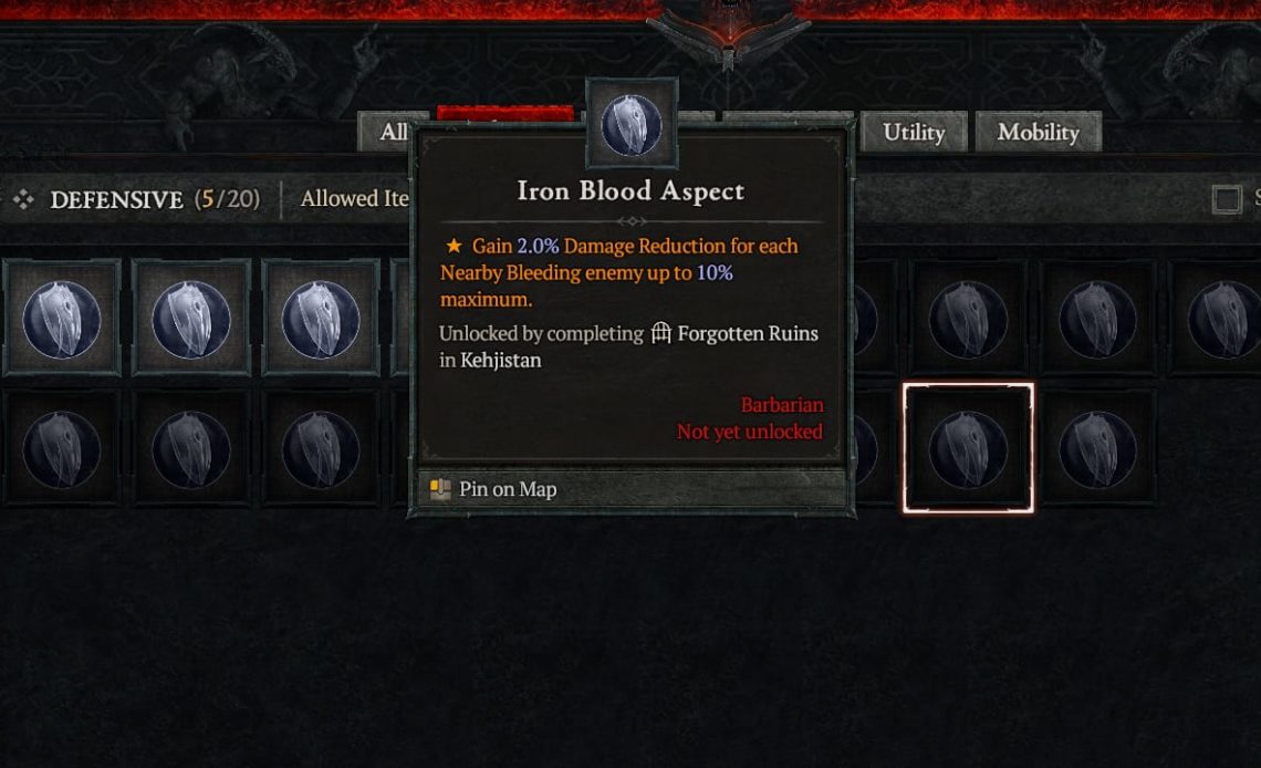 Diablo 4 Iron Blood Aspect