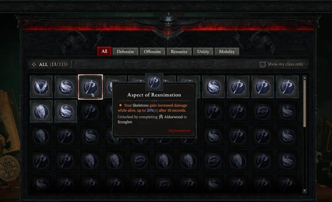 Aspect of Reanimation in Diablo 4