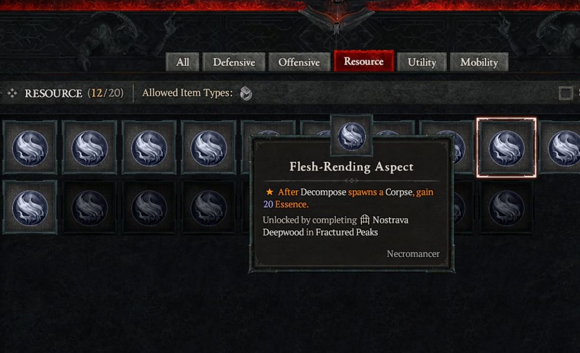 Diablo 4 Flesh-Rending Aspect