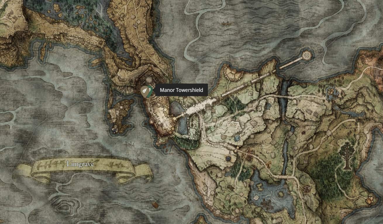 Posizione di Manor Towershield a Elden Ring