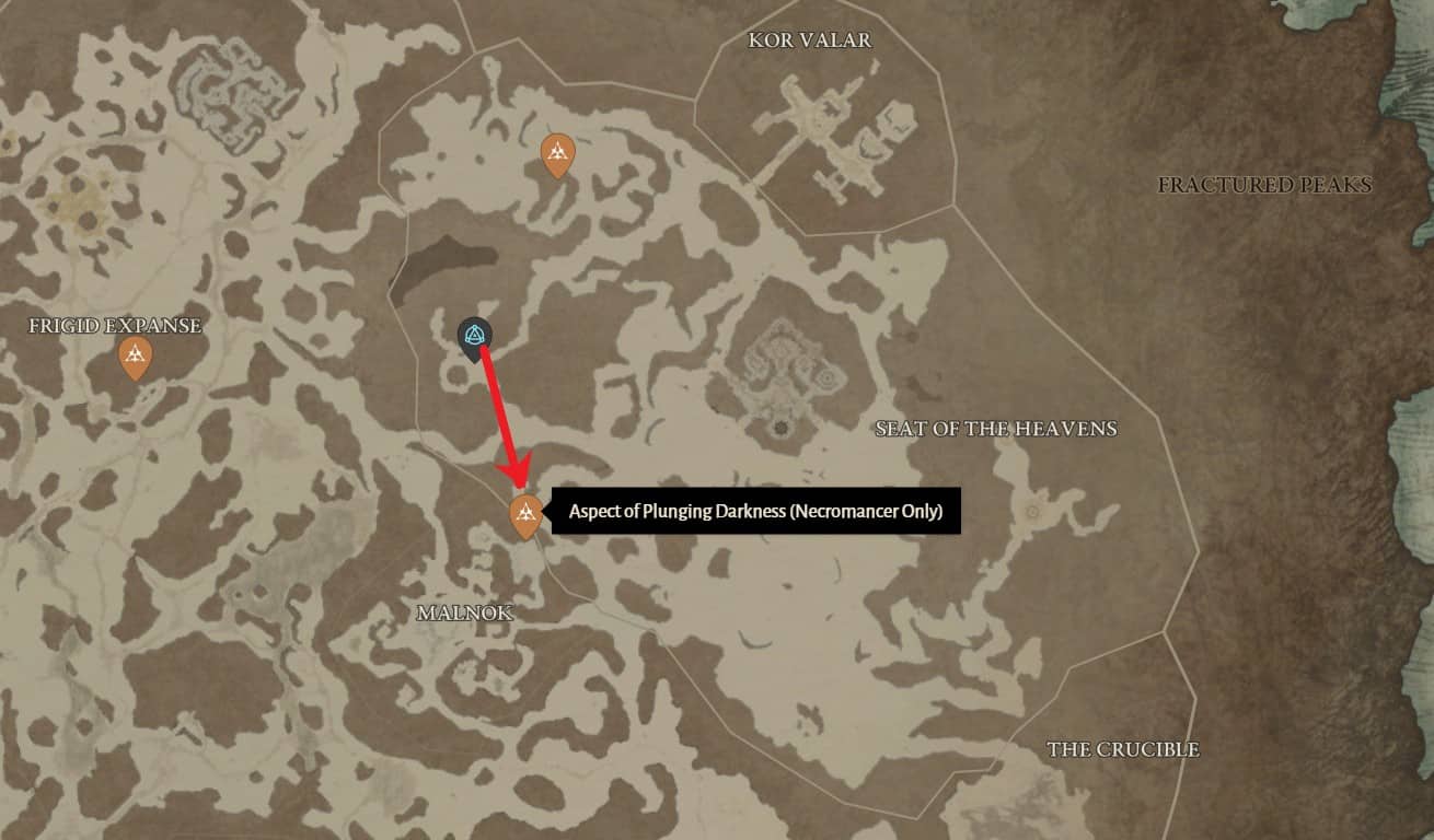 Aspetto della posizione di Plunging Darkness in Diablo 4