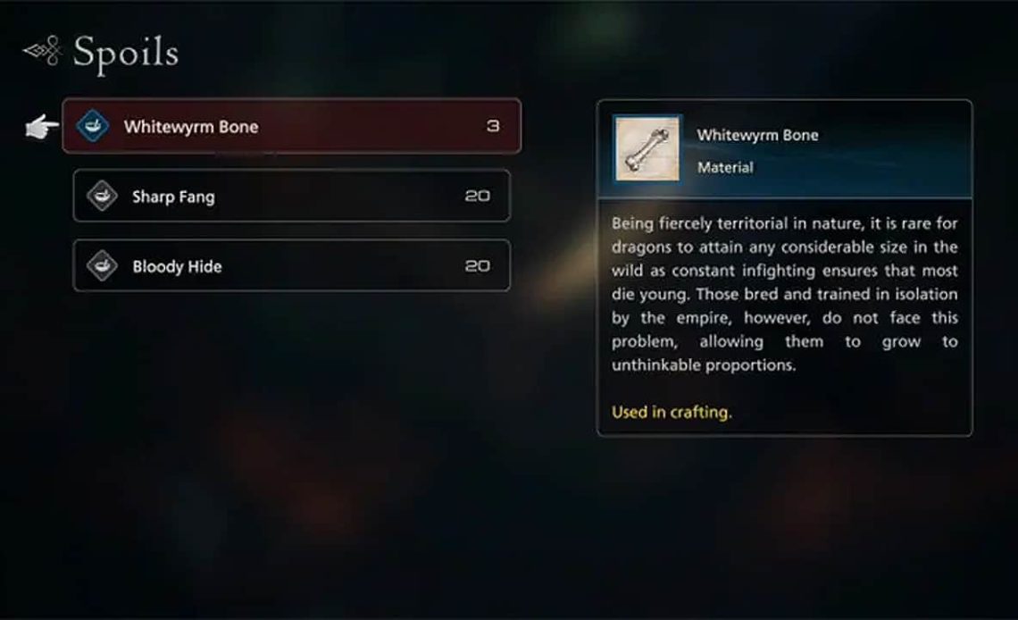 Final Fantasy 16 Whitewyrm Bone