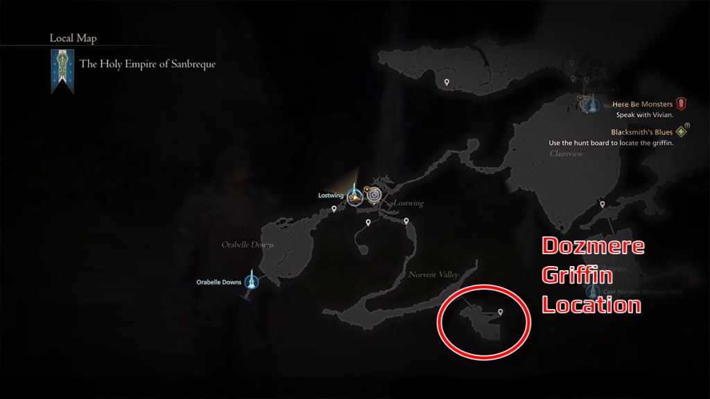 Posizione di Final Fantasy 16 Dozmere Griffin