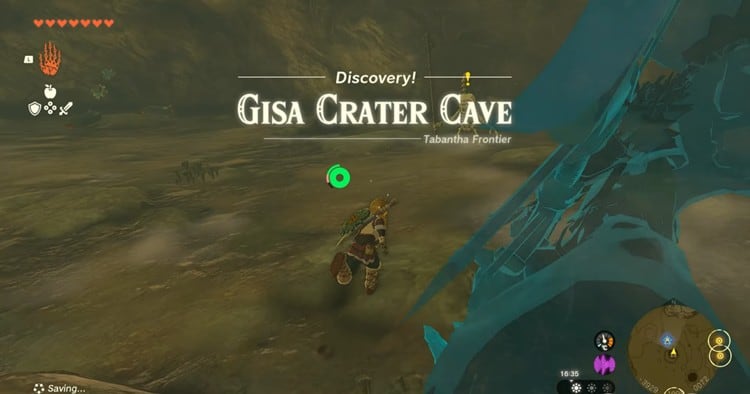 Grotta del cratere di Gisa in Zelda Tears of the Kingdom