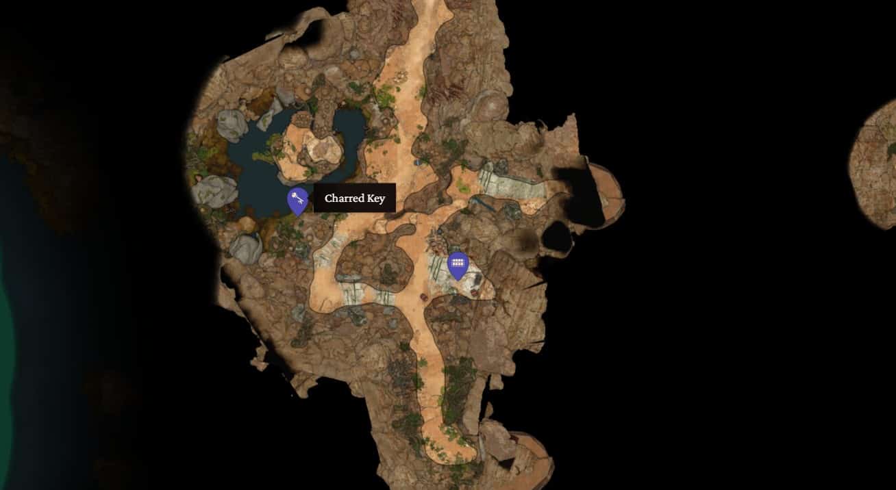 Posizione della chiave carbonizzata in BG3