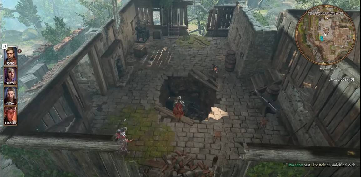 Buco coperto con Calcified Web in BG3