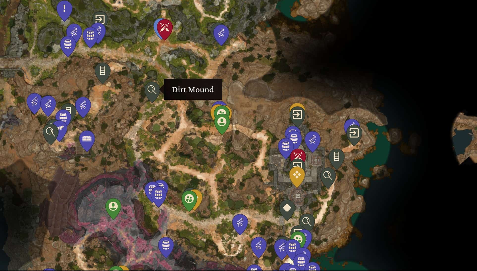 BG3 Druid Grove West Posizione della pala