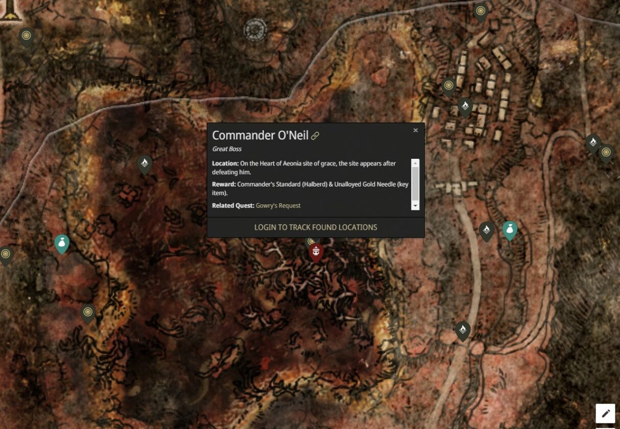 comandante oneil posizione elden ring