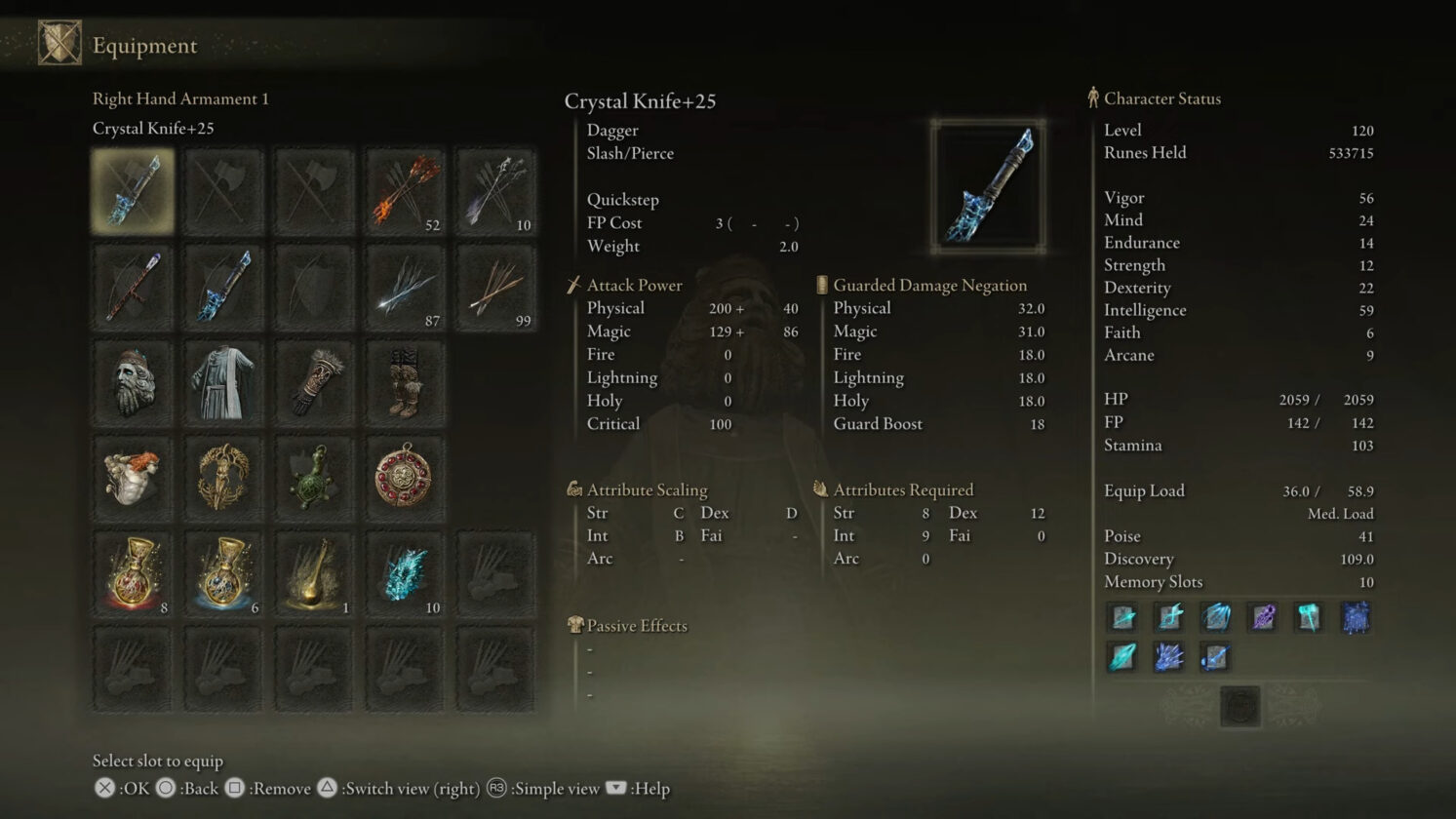 coltello di cristallo elden ring