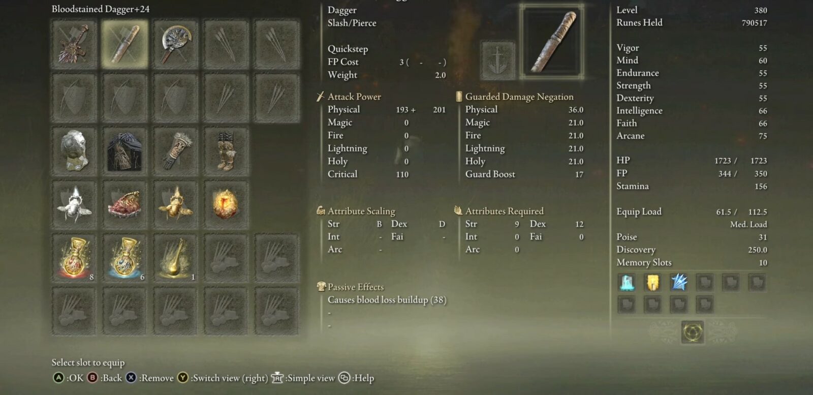 anello elden pugnale macchiato di sangue