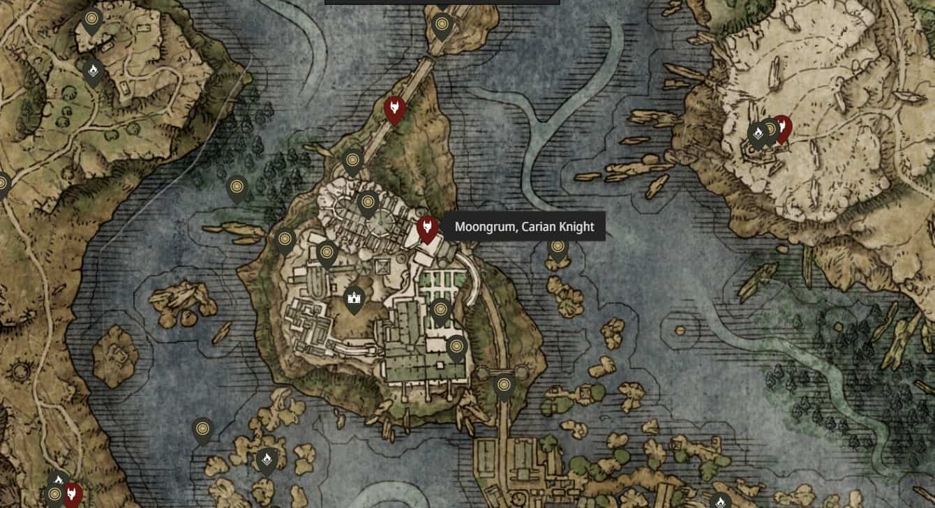 Moongrum, Carian Knight npc invasore Posizione