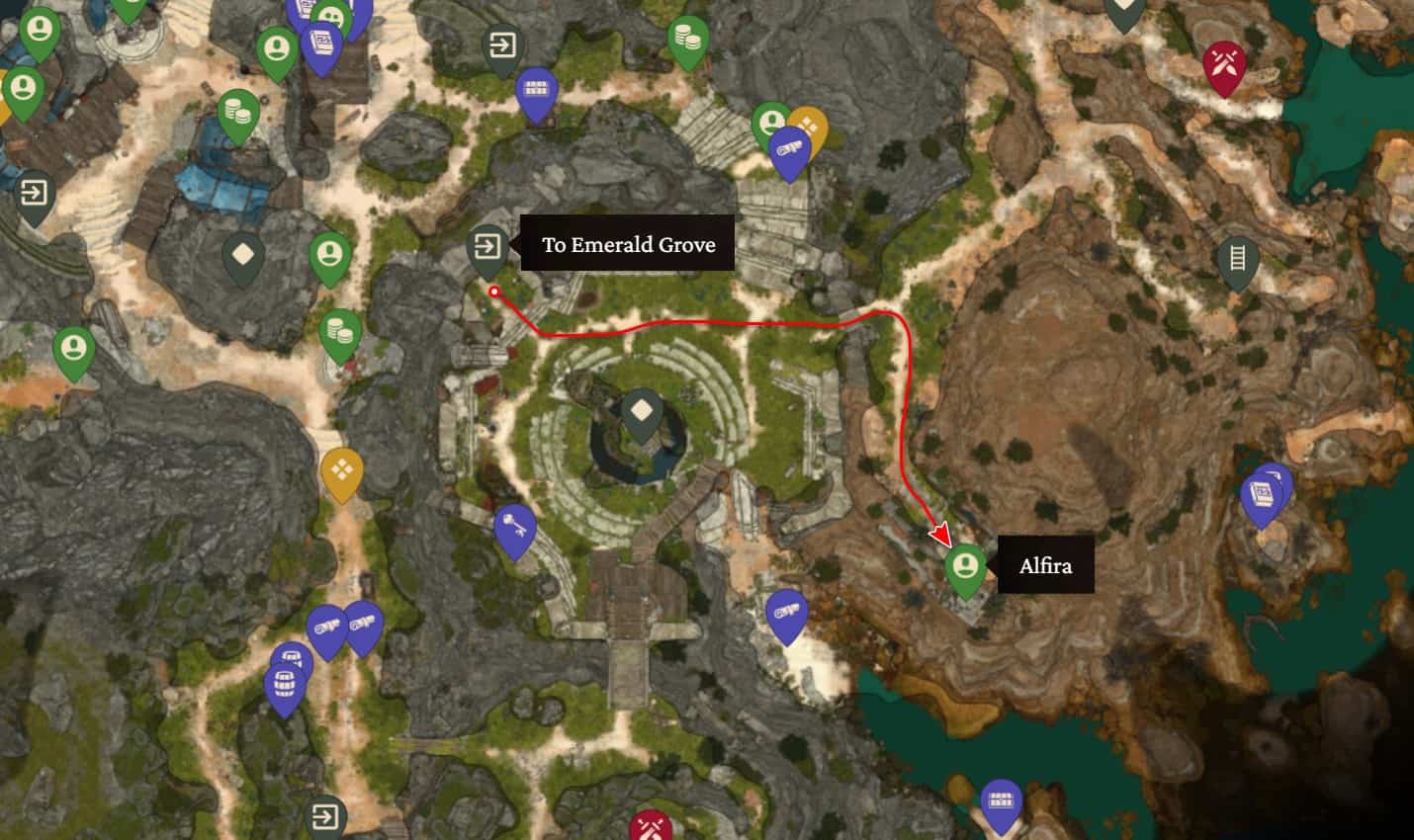 Posizione Alfira di Baldur's Gate 3