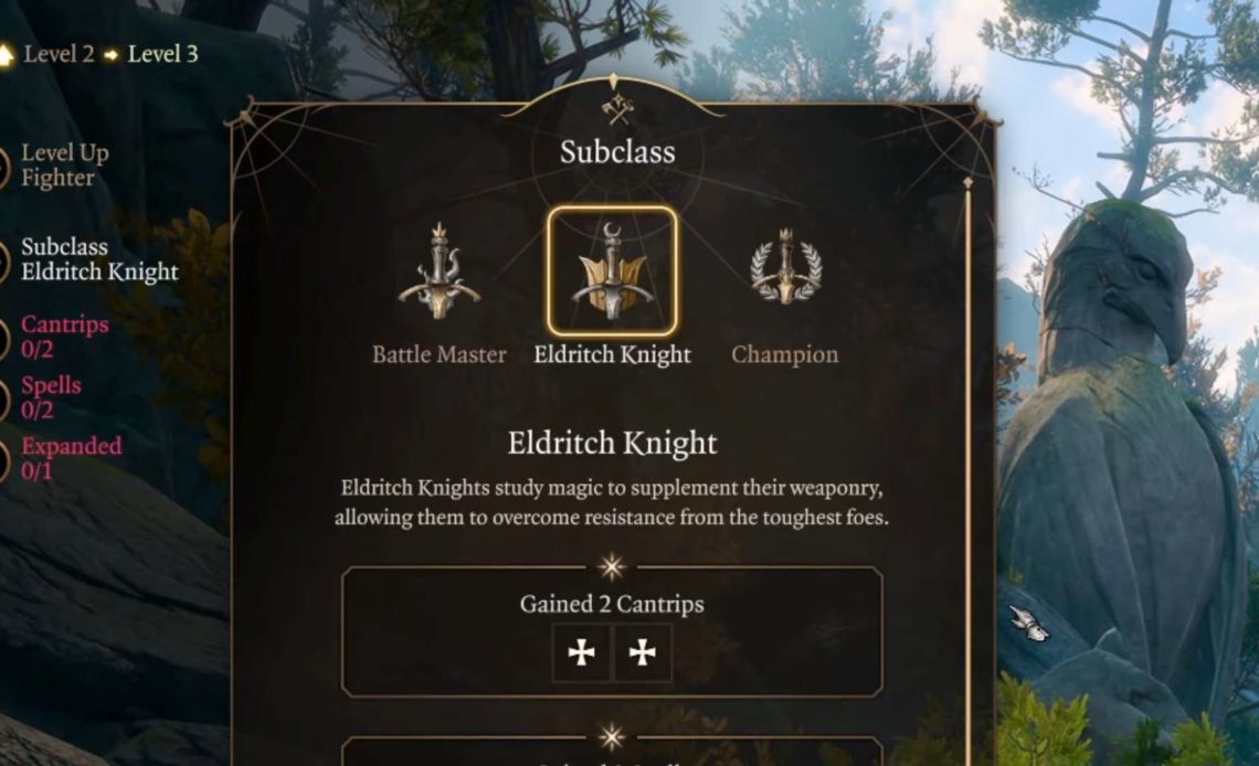 baldur's gate 3 eldritch knight